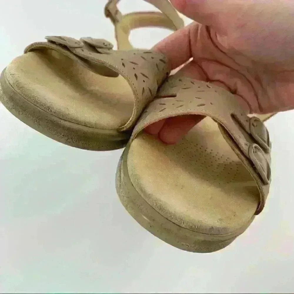 Sas sandals Dua quarter strap 9 N taupe leather Grannycore comfort orthopedic